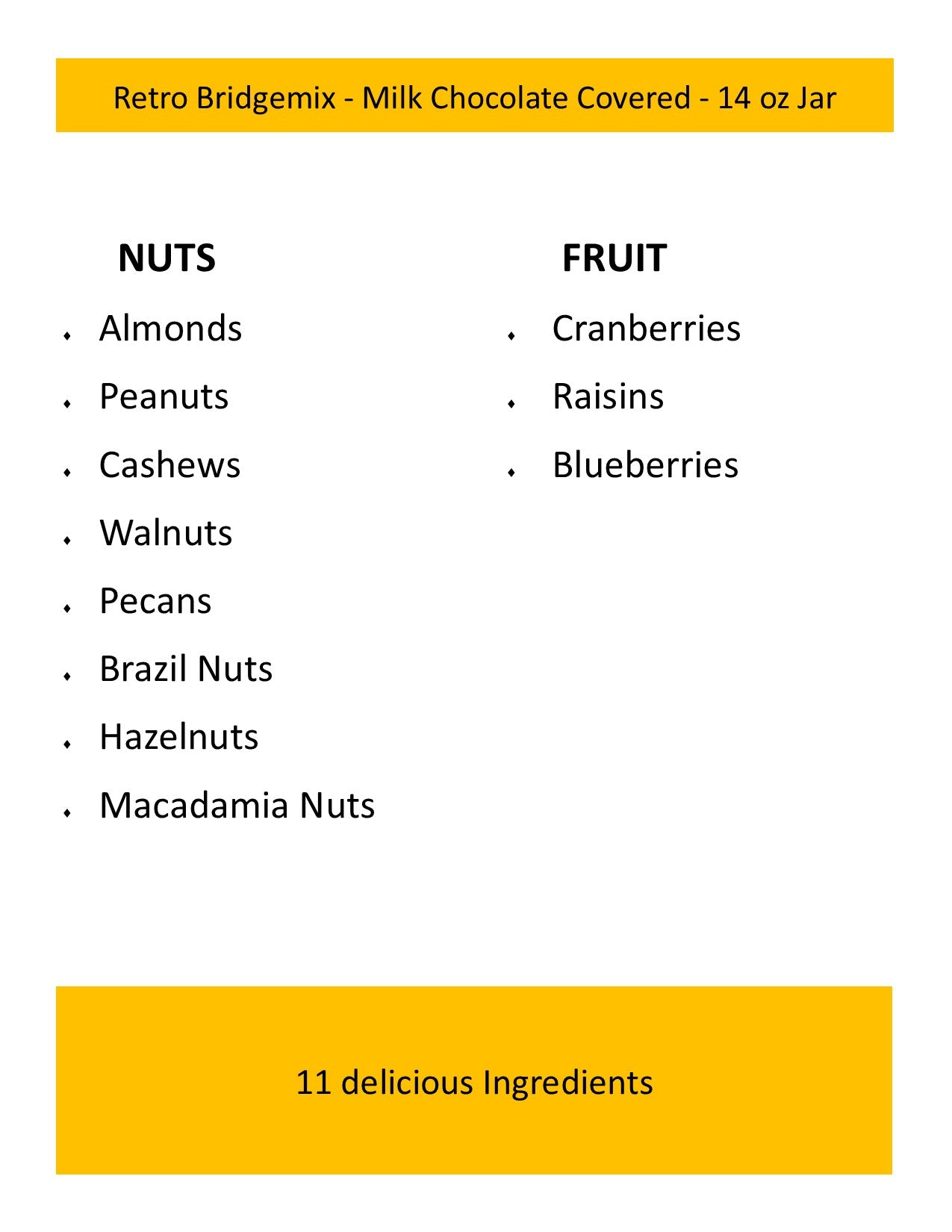 Fruit 'N Nut Bridgemix - Milk Chocolate - 14 oz Jar